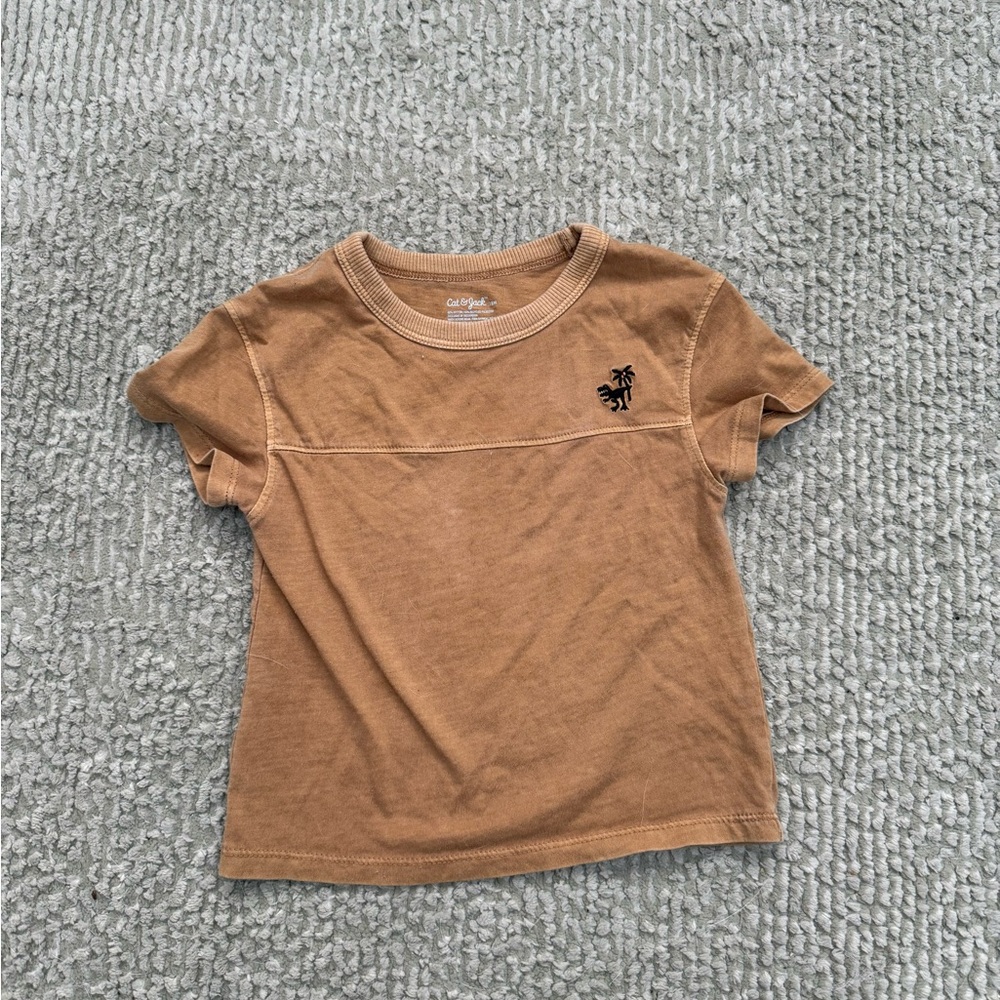 Cat & Jack Brown Kids Tee with Embroidered Logo